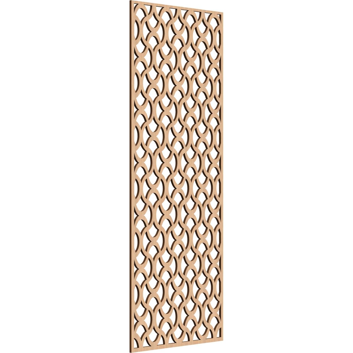 Resort Decorative Pierced Fretwork Wood Wall Panels, 19 3/8"W x 49 3/8"H x 1/4"T, Hickory
