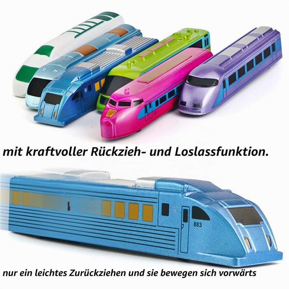 CORPER TOYS Bullet Train Pull Back Toy High Speed City Train Modern Lokomotiven for Kids Toddle Boys - Bundle of 12