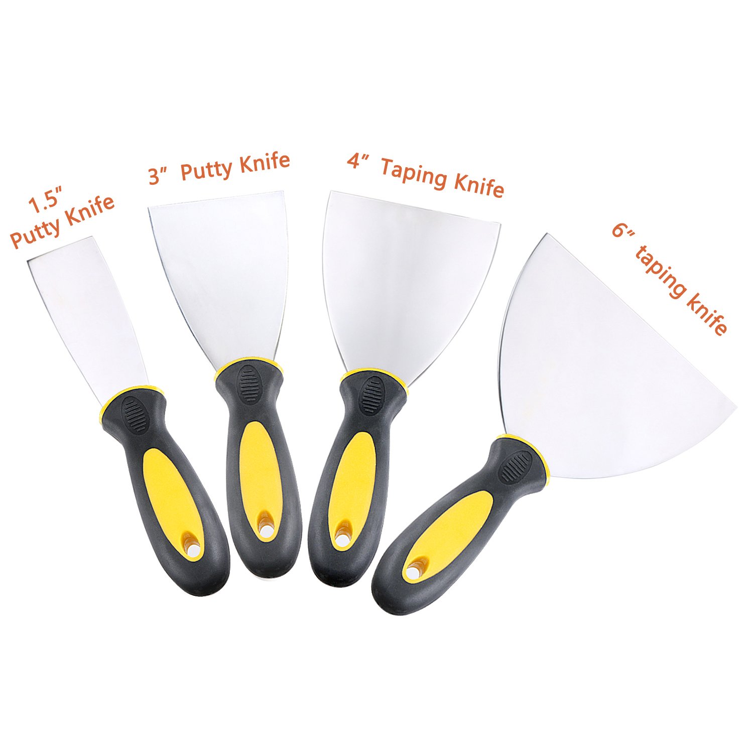 Buy Unime 4 Pieces Stainless Steel Putty Knife Set, Includes 11/2 Inch