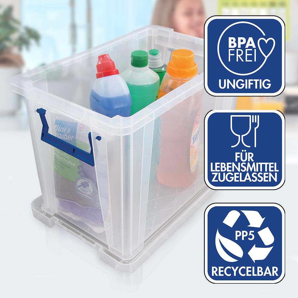 BANKERS BOX ProStore Aufbewahrungsboxen mit Deckel Set (2x 5,5 Liter + 1x 10 Liter + 1x 18,5 Liter) aus Plastik