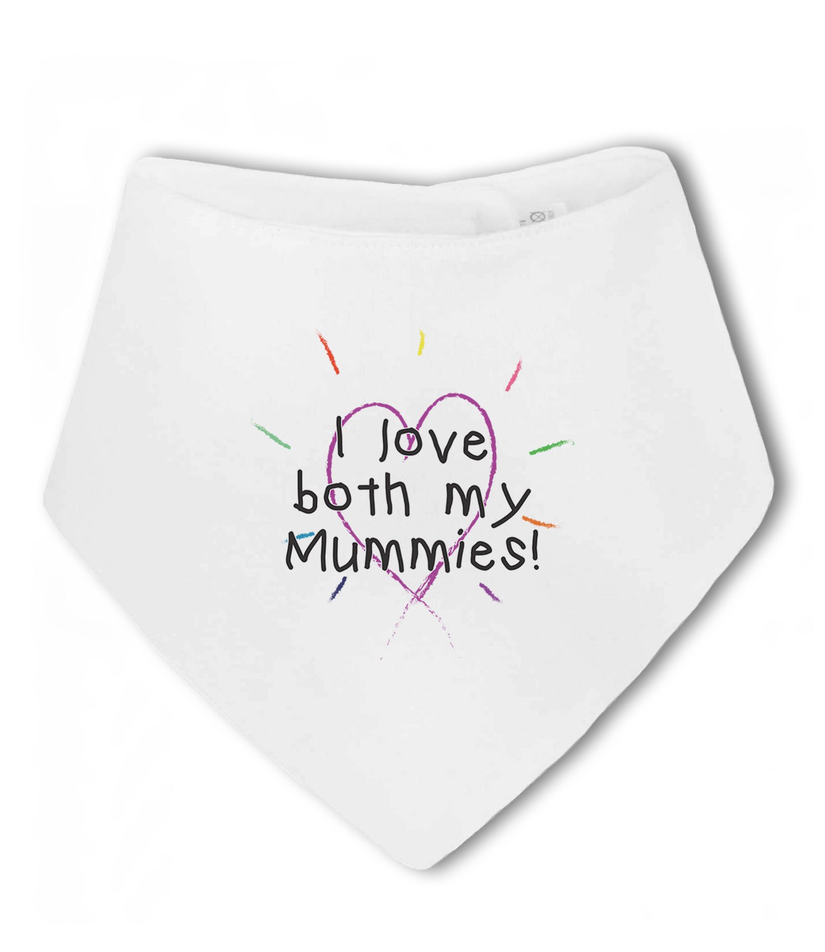 Make It Love It Sell It - I love both my Mummies! - Baby Bandana Bib, For Boy or Girl, One Size