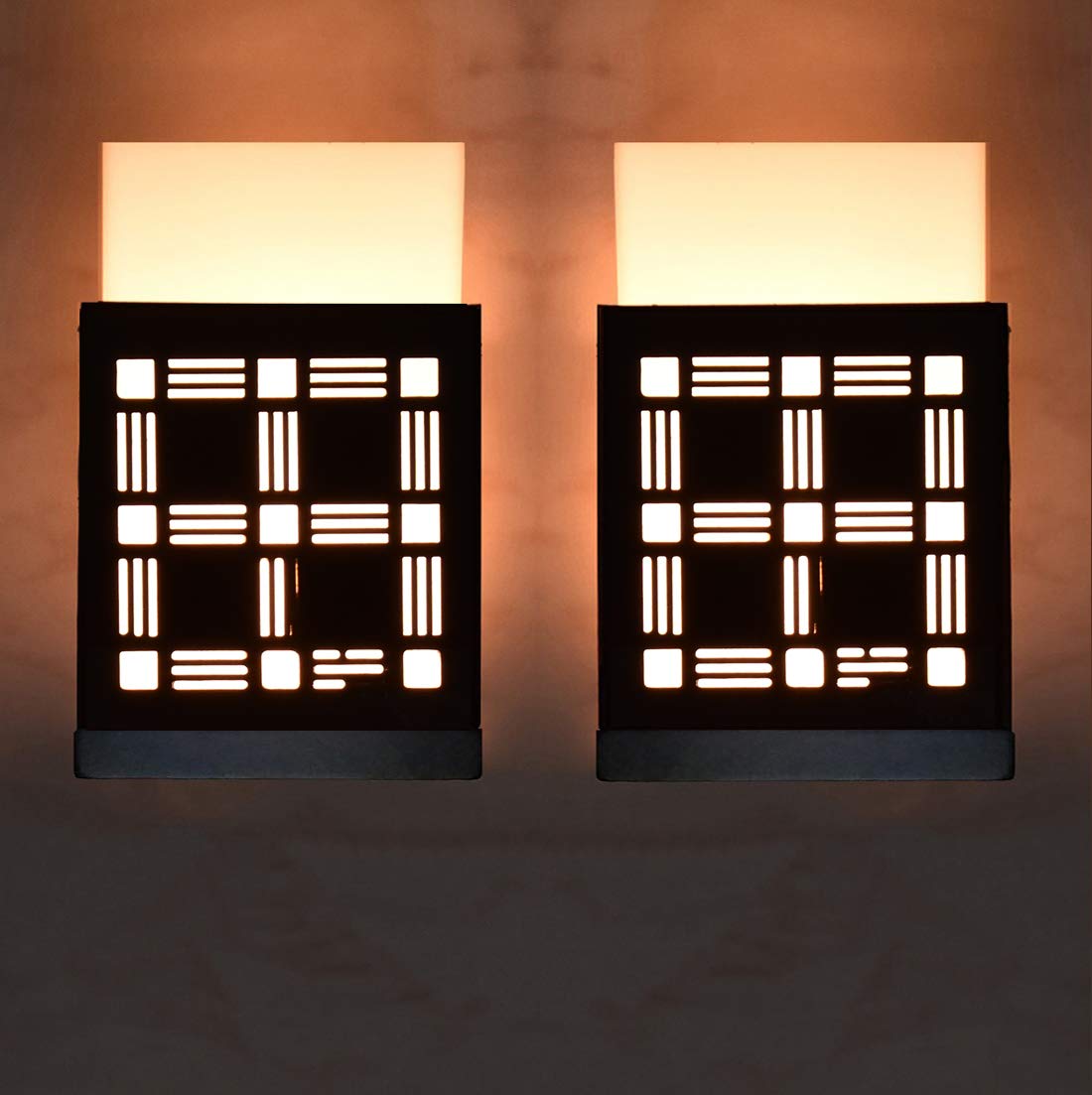 G Gojeeva Wooden Modern Design Wall Lamp Wall Light Suitable for Living Room,Foyer,Bedroom,Hallway(Pack of 2)