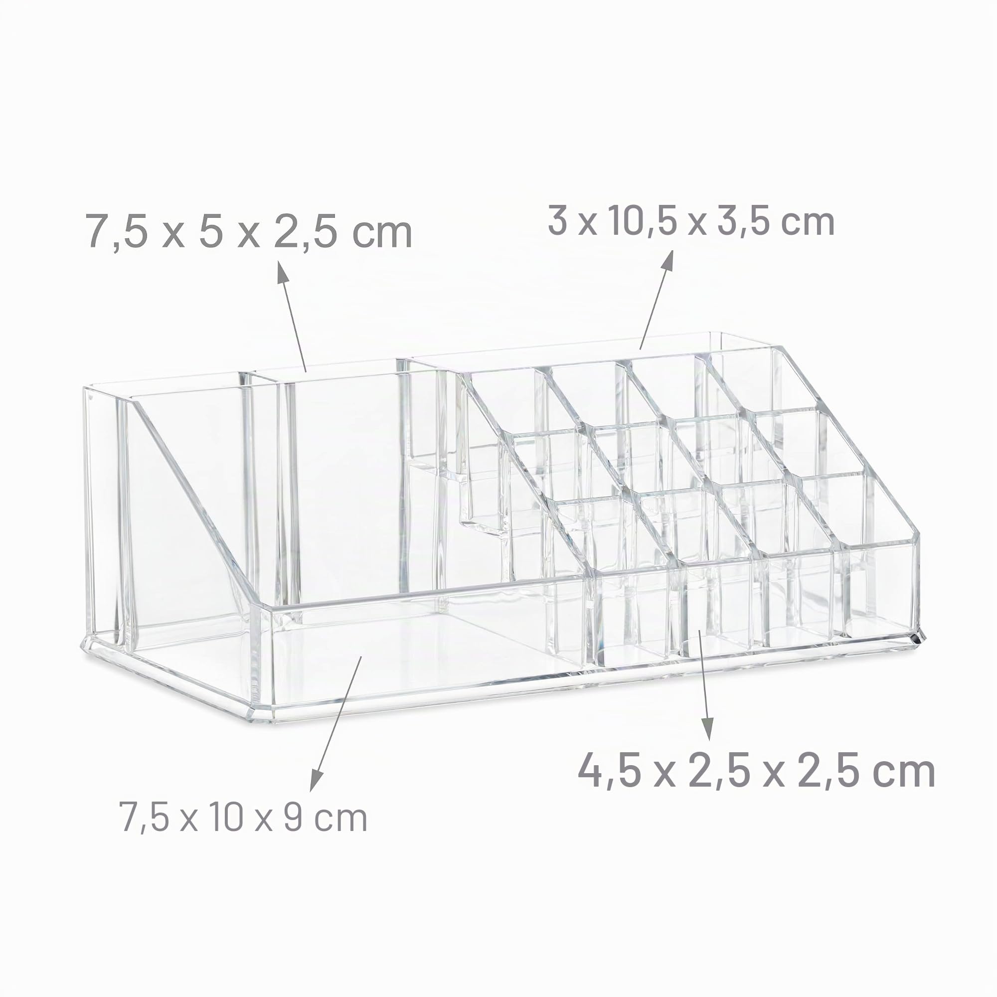 Relaxdays Boîte rangement maquillage Make up organisateur cosmétiques tiroirs compartiments, transparent