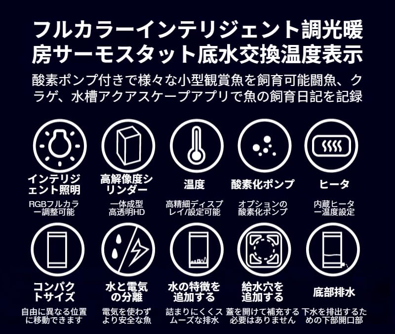 Amazon | [Neping]ベタ水槽 ヒーター付き コンパクト水槽キット 連動