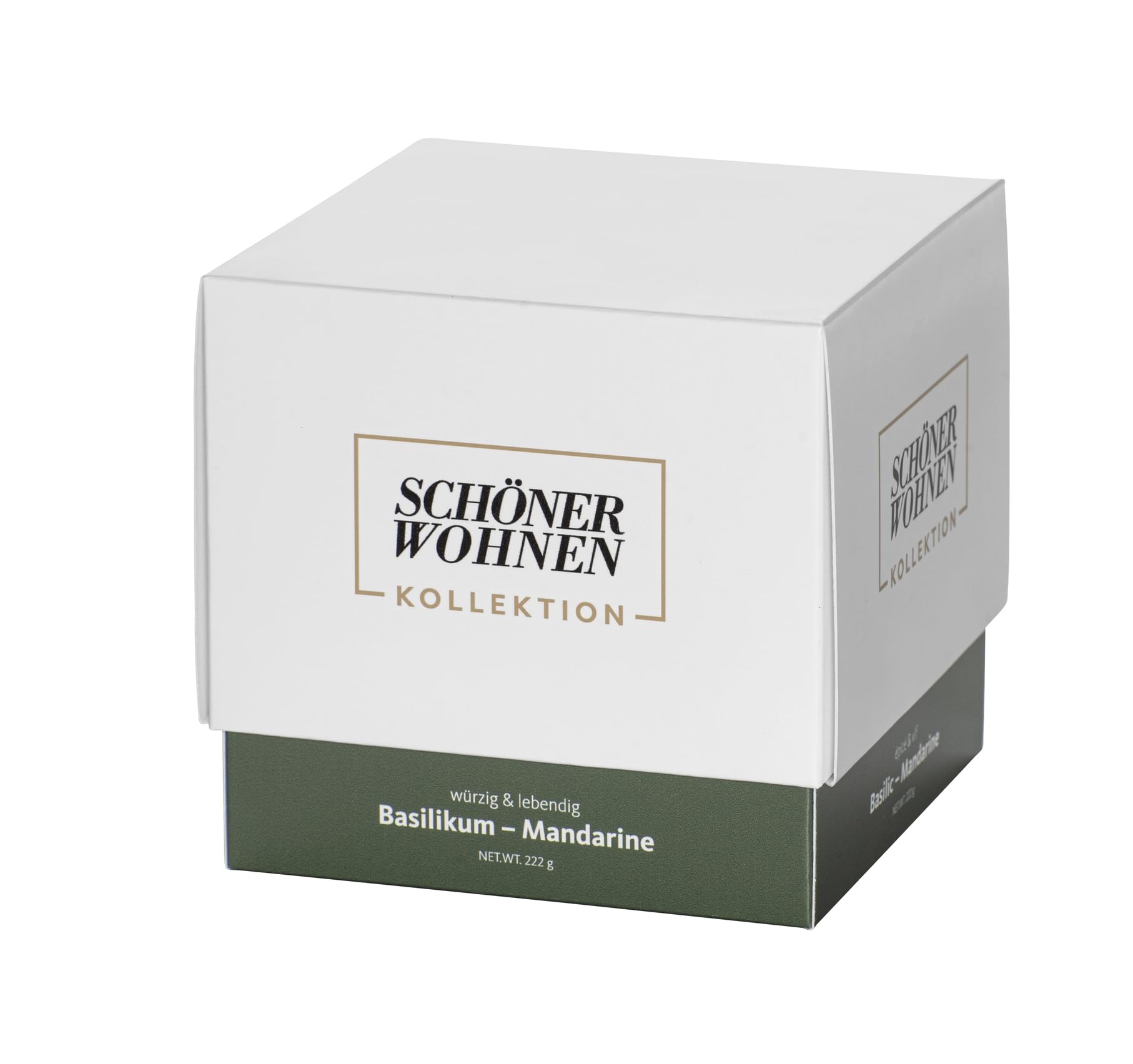 Schöner Wohnen Kollektion Duftkerze Mod. Basil L, 2er Set lebendig, würziger Duft Weiß