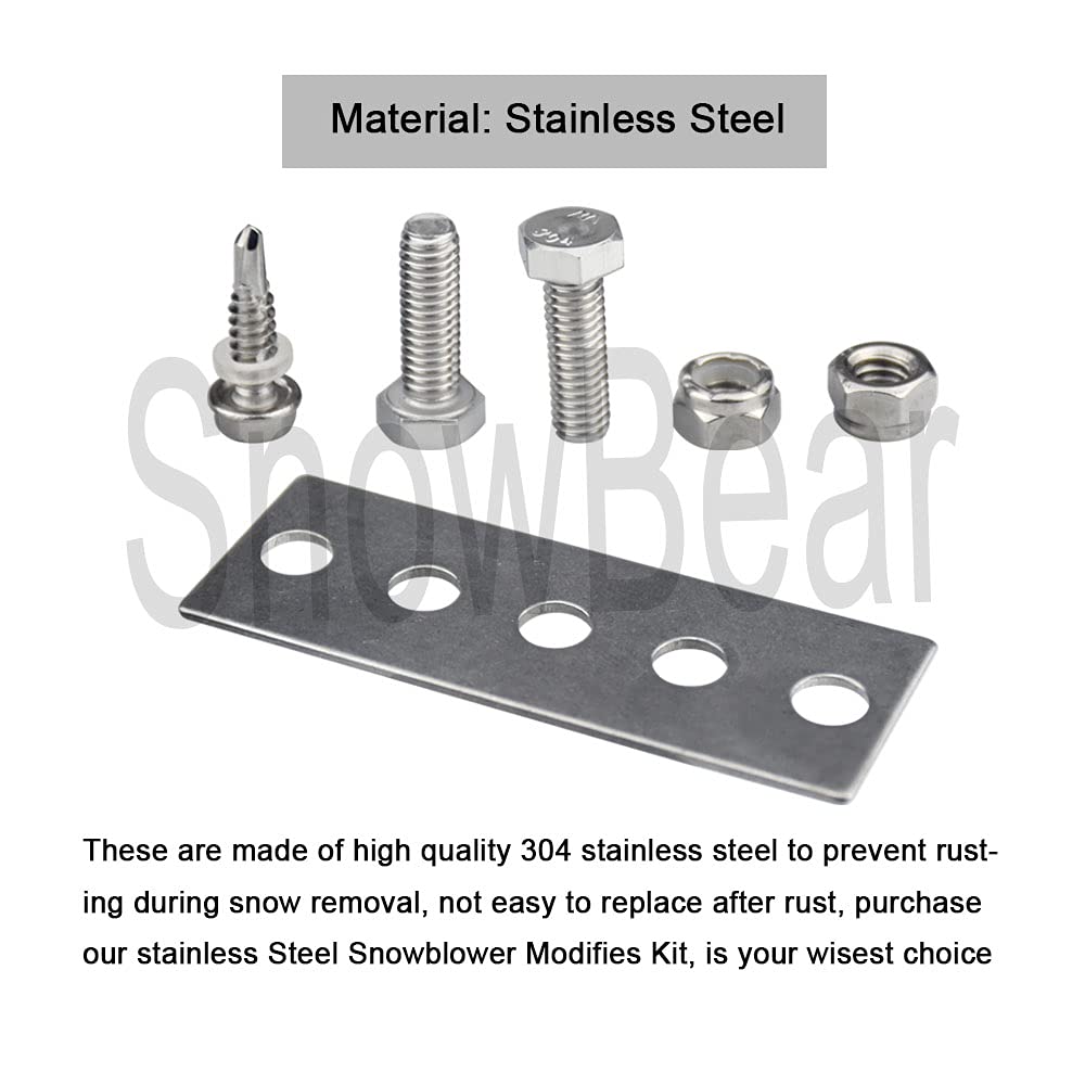 Kit de impulsor de modificaciones de quitanieves 100 % inoxidable, universal de 3 cuchillas de 1/4 pulgadas, modifica la máquina de 2 etapas (3)