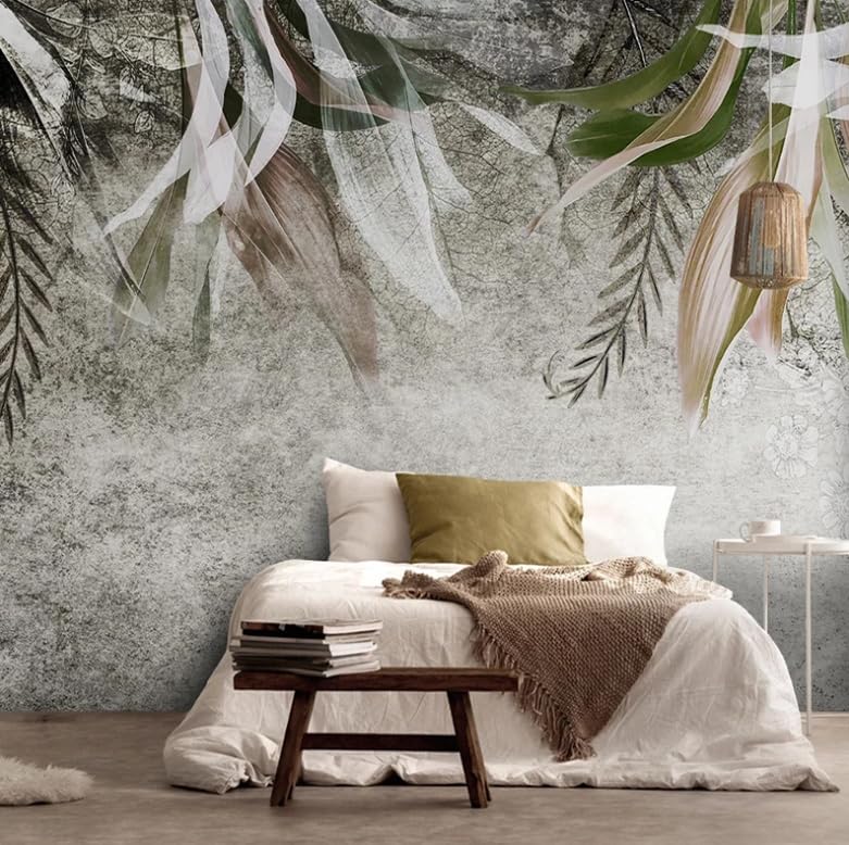 Décor de feuille d'art rétro pour arrière-plan de salon cocooning