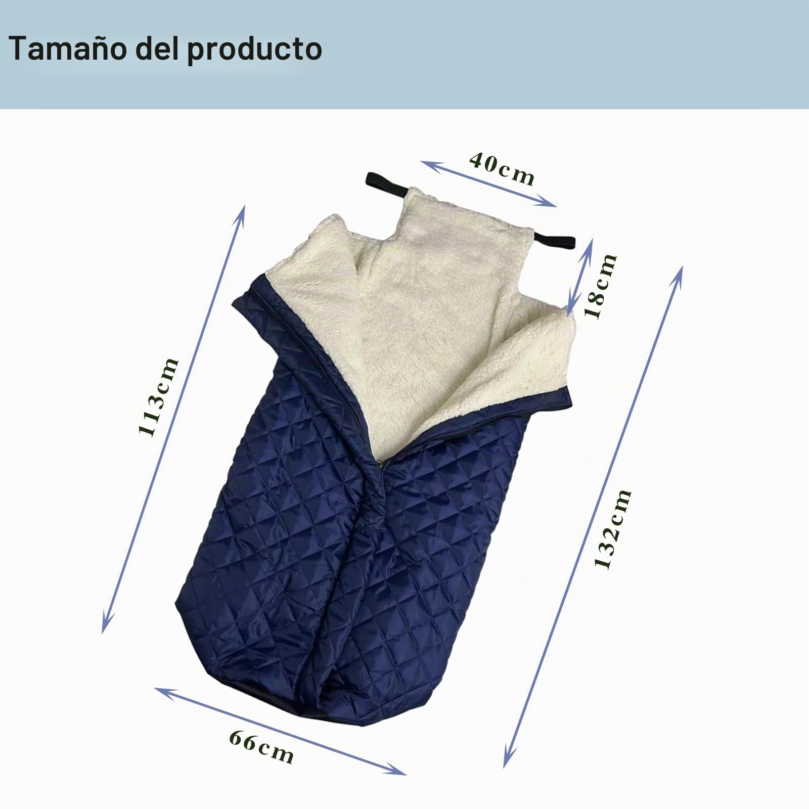 Manta térmica ligera para silla de ruedas, con cremallera, para la parte inferior del cuerpo, para personas mayores (azul)