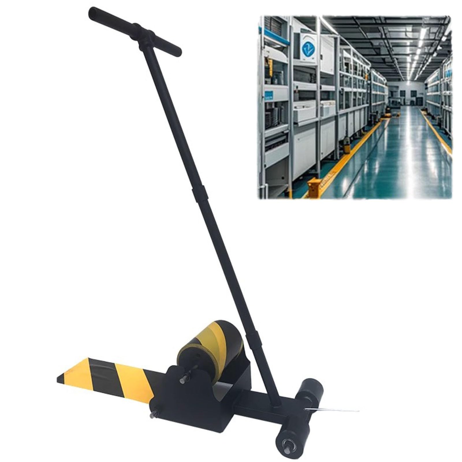 Markierungsmaschine für Gewerbeflächen – Handgeführter Bodenmarkierungsbandapplikator – Straßenmarkierungsmaschine – Geeignet für Bänder bis zu 15 cm Breite