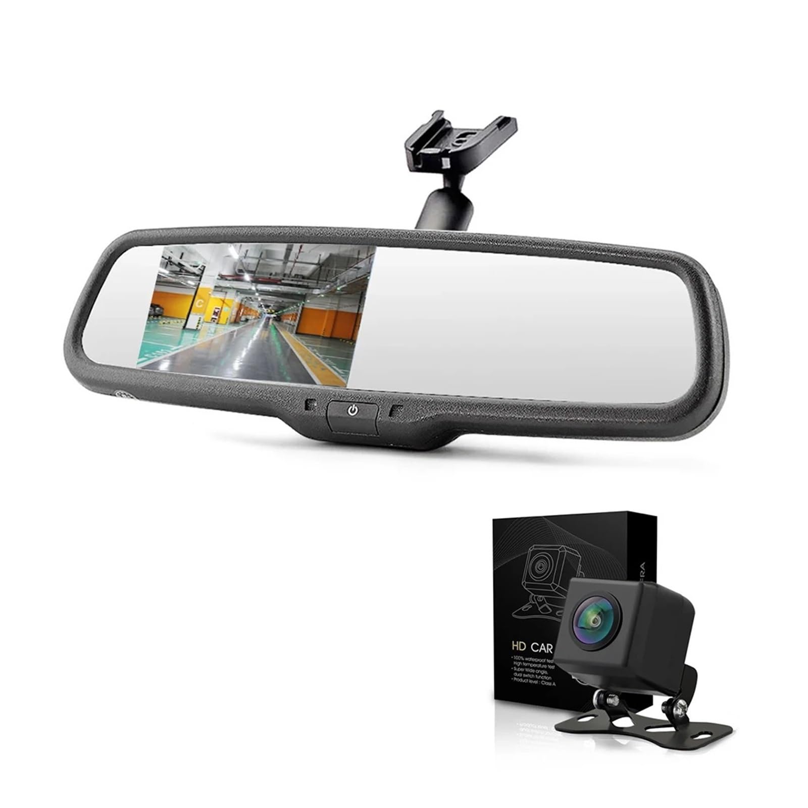 Camara Marcha Atras con Soporte Especial para Automóvil, Espejo Retrovisor De Marcha Atrás HD, Pantalla LCD TFT AHD De 4,3 Pulgadas para Automóvil