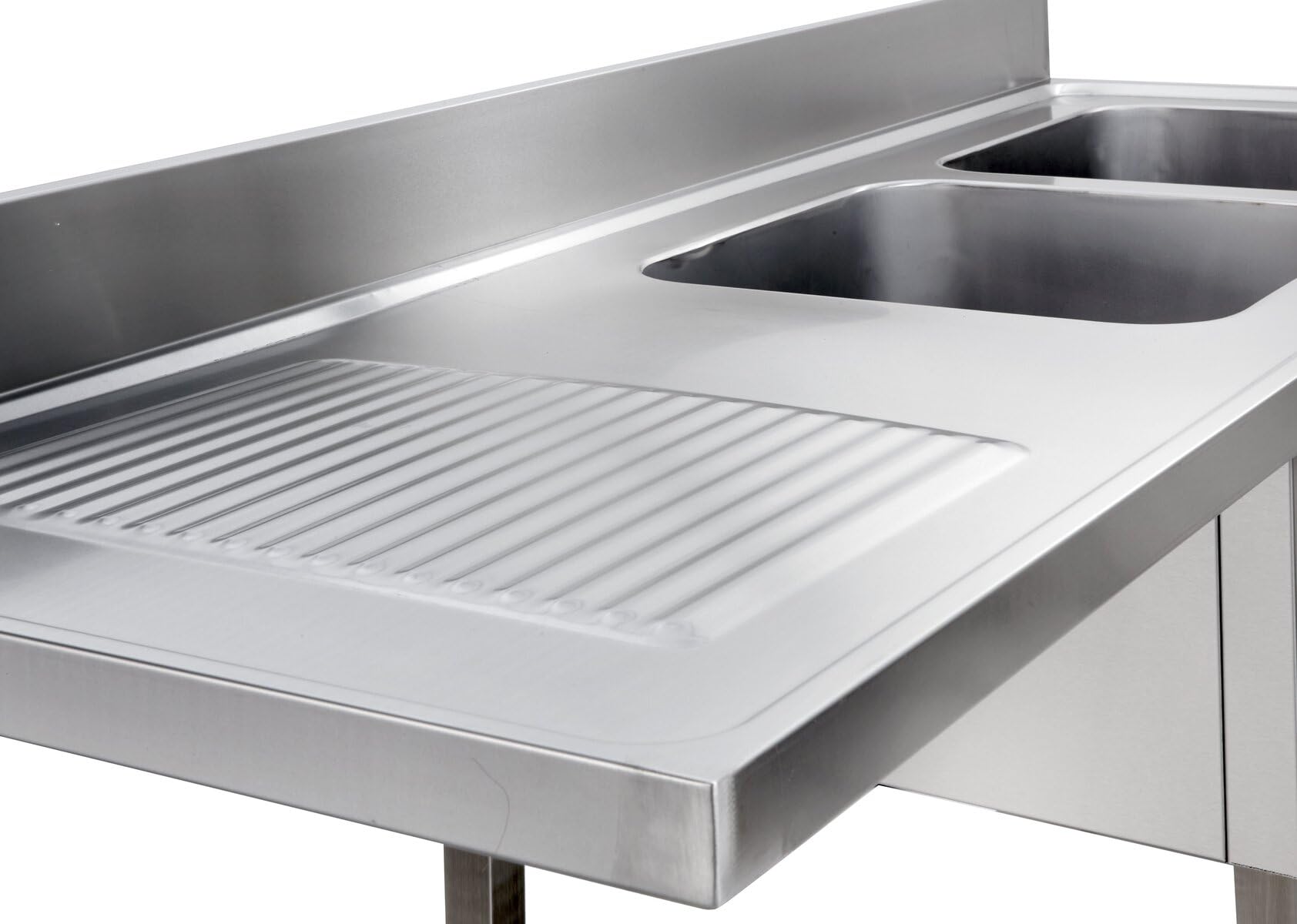 GastroHero Plonge passage lave-vaisselle Basic 16x6 avec 2 bacs à droite | CHR Fournitures de la restauration
