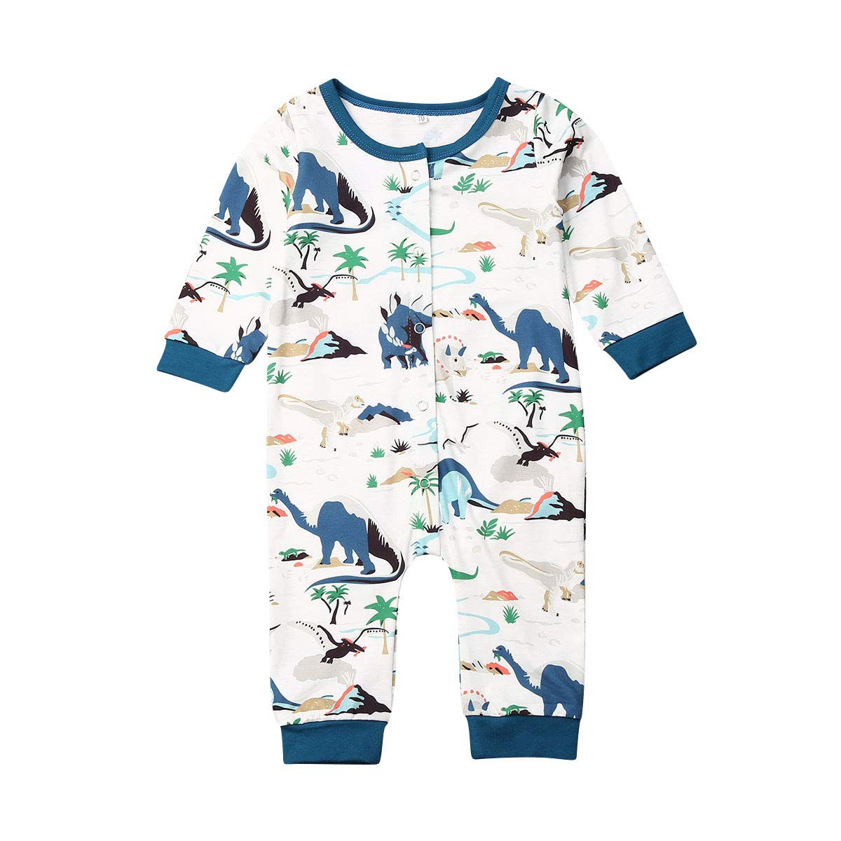 Newborn Baby Boys Girls Animals Cartoon Sleepwear Long Sleeve Jumpsuit Romper One Piece Cute Pajamas Clothes