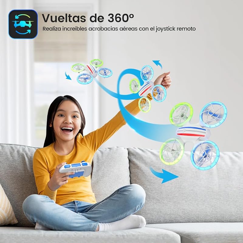 DEERC D23 Mini Drón - Távirányítós Quadcopter 5 LED Móddal, Visszatérés Funkcióval, Magasságtartással, 360° Flip, Védett Propellerekkel és 2