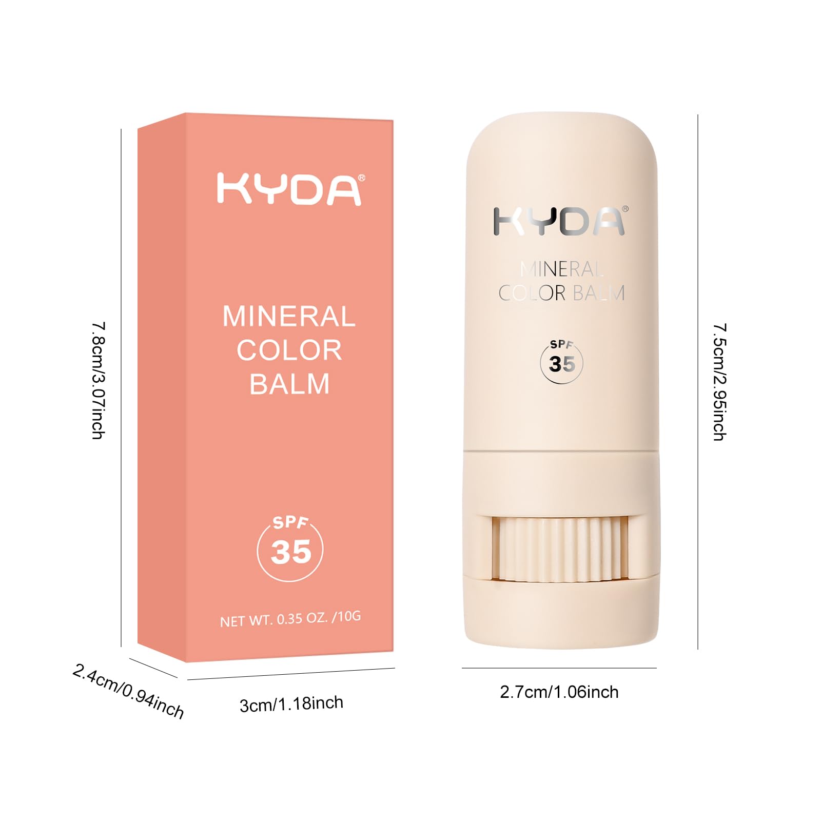 KYDA Mineral Color Balm, SPF 35, Creamy Blendable Color per labbra e guance, formulazione leggera, multiuso trucco GUAVA