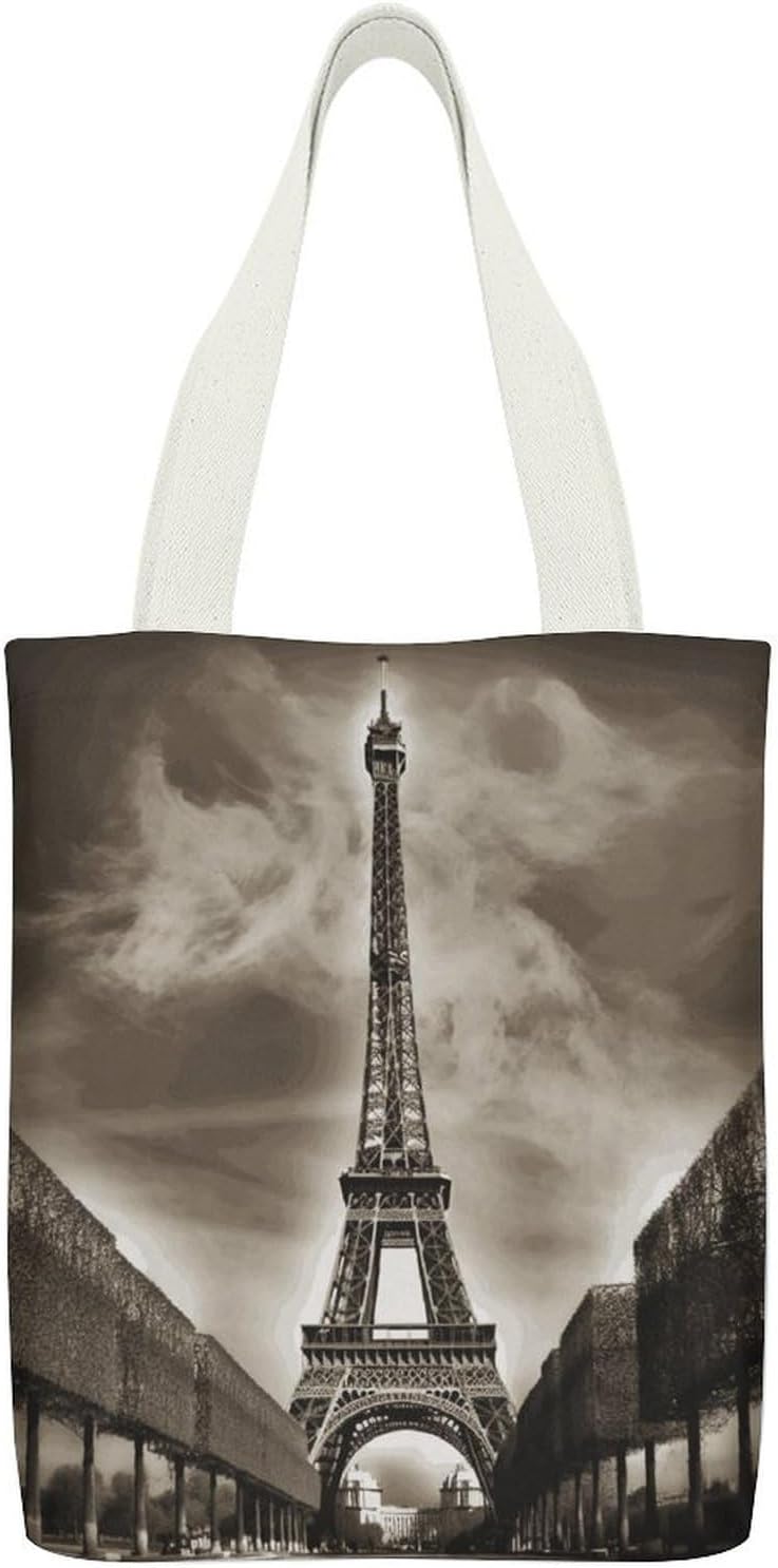 Paris Eiffel Tower Canvas Tote Bag Shoulder Bag Handbag