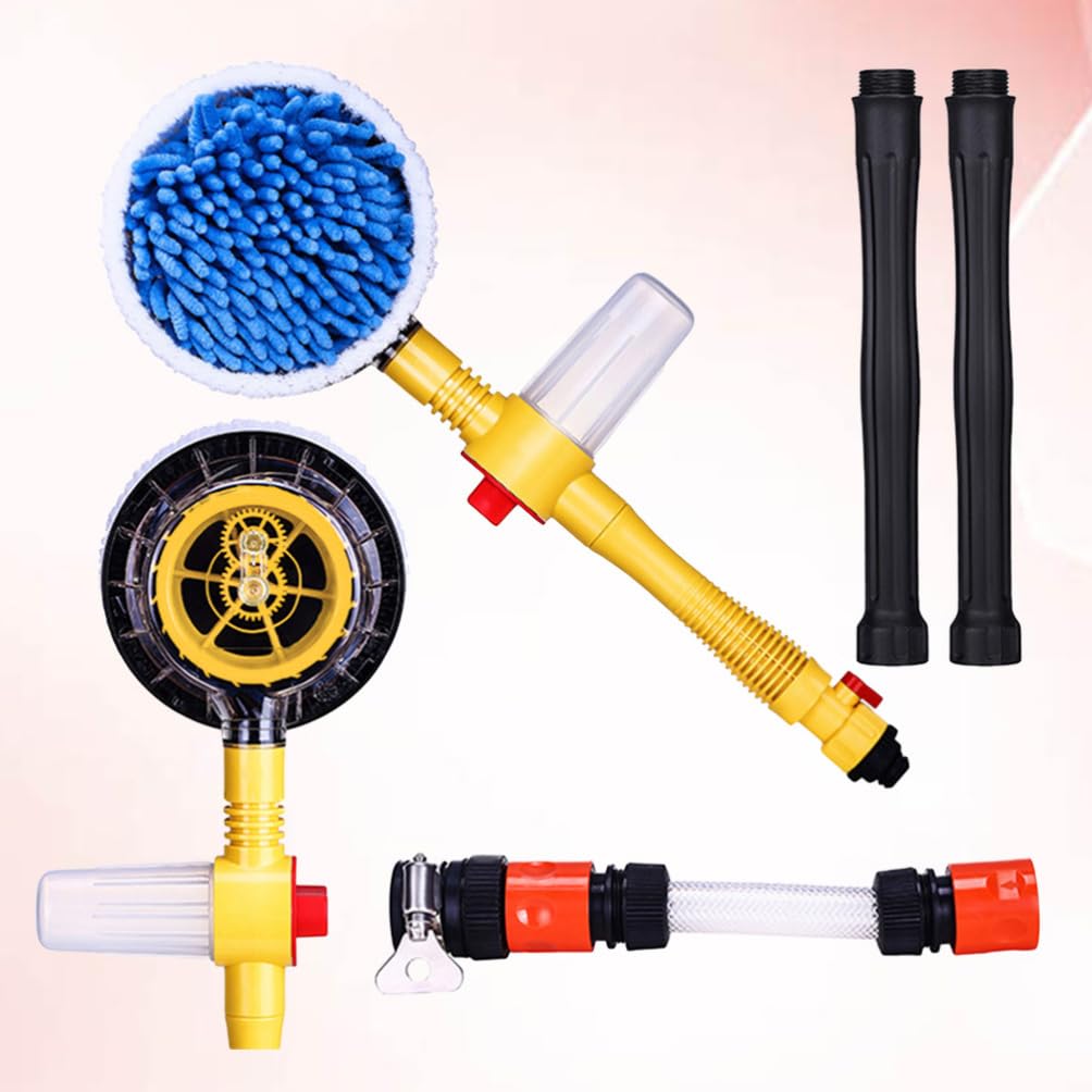 ULTECHNOVO Brosse Rotative pour Nettoyage Voiture Brosse Lavage Ronde Pulvérisation Eau Automatique Nettoyage Rapide sans Électricité