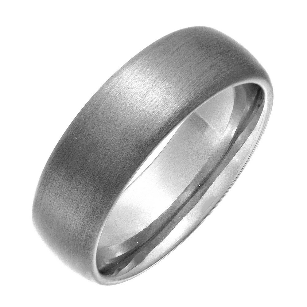 Titanium Matt Finish Court Shape Ring, Titanium