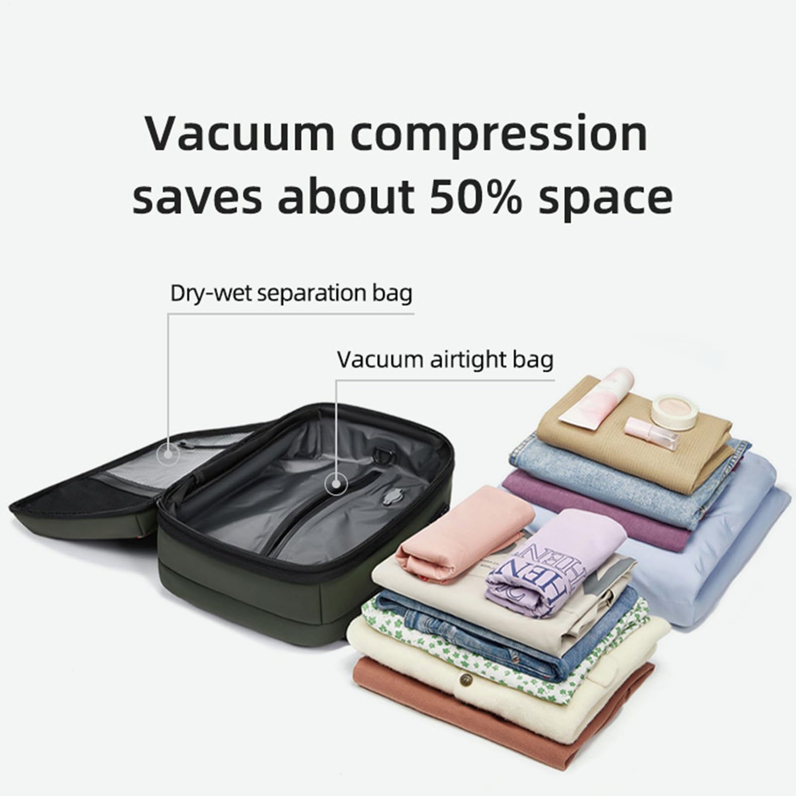 Sac À Dos À Compression Sous Vide Sac À Dos Imperméable 48L Extensible Et | Pour Urgence Aventure D'affaires Trajet Randonnée Pêche Pistage