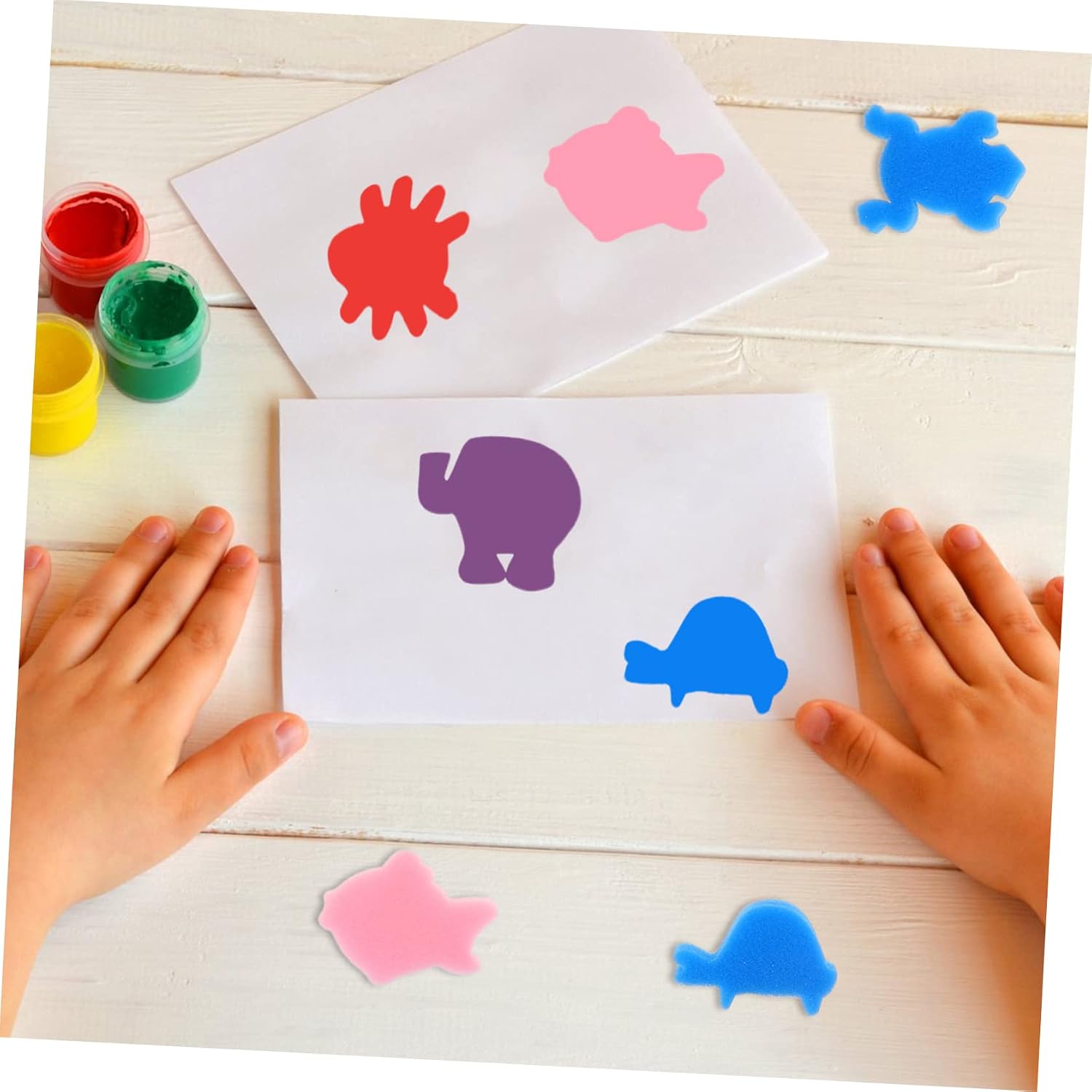 48pcs Sponge Painting Brushes DIY Sponge Blocks for Childrens Arts and Crafts Educational Painting Tools with Various Shapes for Creative Drawing and Decorating