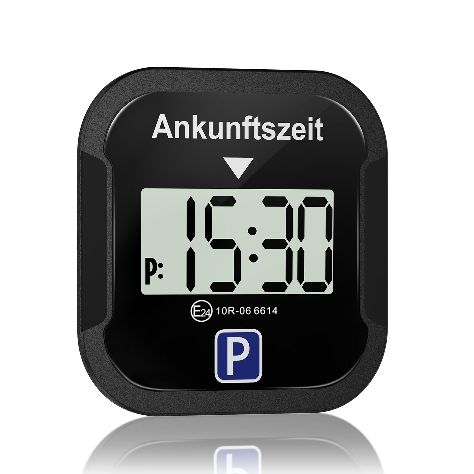 TEOV Elektronische Parkscheibe mit Zulassung KBA fürs Auto - Digitale Parkuhr mit Nachtmodus und Taktungseinstellung, Großer Bildschirm, präzise Zeitmessung - Platz. Schwarz.