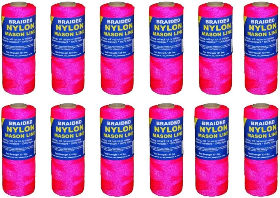 T.W. Evans Cordage Co. 12512-12# 1 x 250 feet Pink Braided Nylon Mason Line