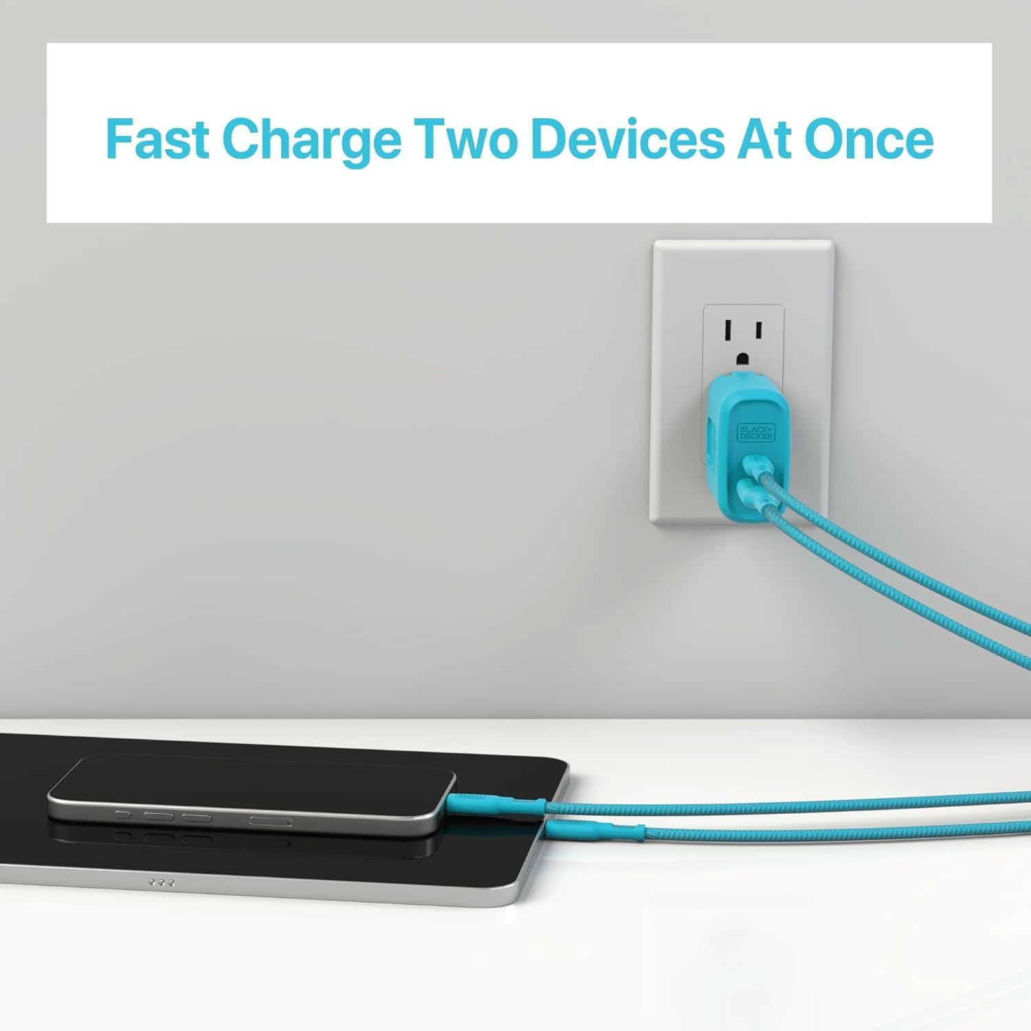 BLACK+DECKER Quick-Charge PD Wall Charger, 2-Port, 38W - USB & Type C Wall Plug - Compact Power Block USB C - Fast Charger Adapter Power Delivery & Qualcomm QC 3.0 - Perfect for Home, Office, Travel
