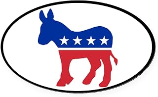 CafePress Democratic Party Donkey Oval Car Magnet, Euro Oval Bumper Magnet