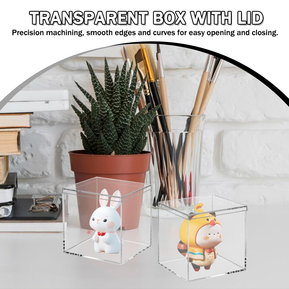 NA 6 Pack Mini Opbergdozen Plastic Opbergdoos Organizer Box met Deksel Kleine Opbergdoos Doos Met Deksel Doos Kleine Opbergbak, Clear