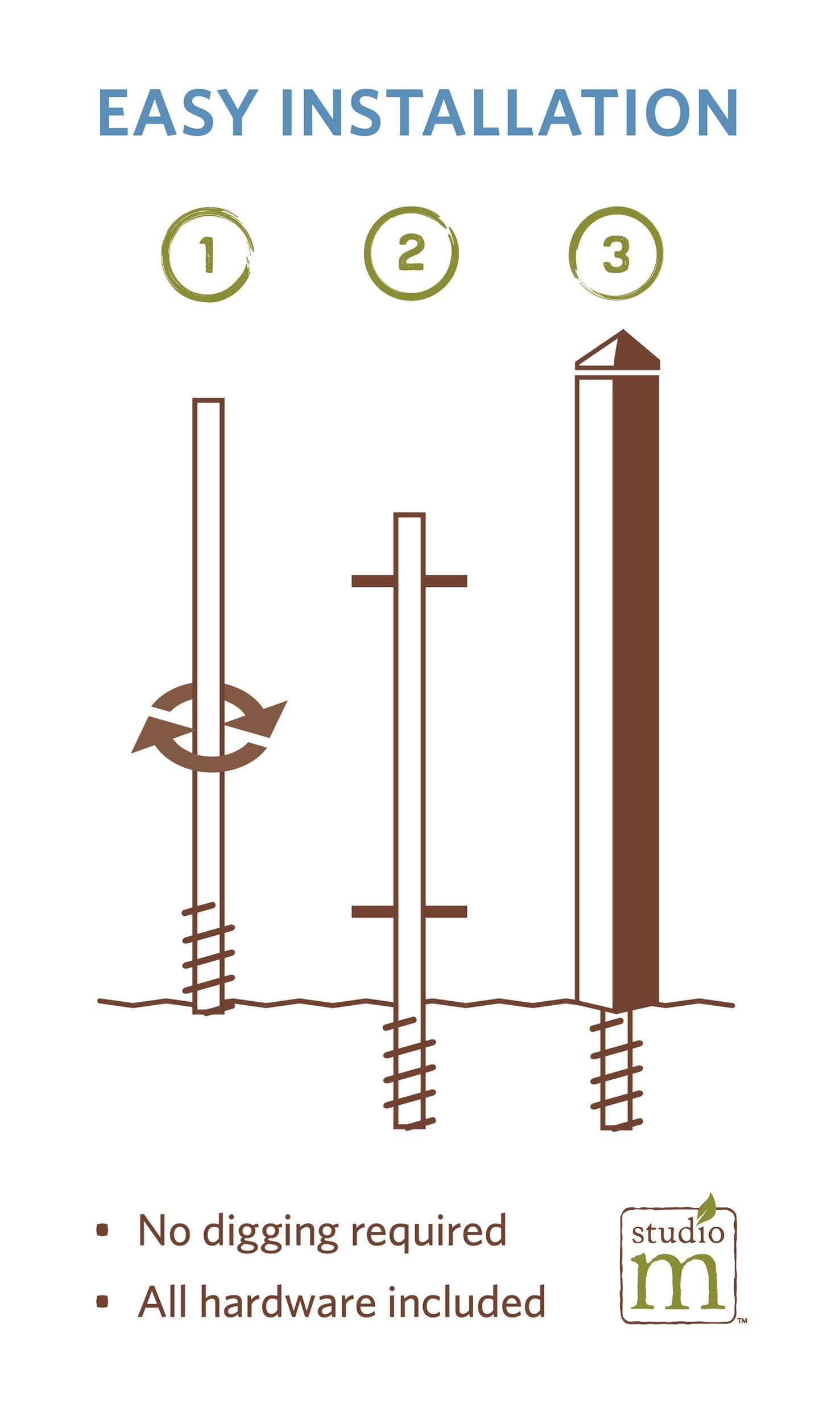 Studio M Lessons from My Dog Art Pole Pet Puppy Outdoor Dekorative Gartenpfosten, hergestellt in den USA, 50,8 cm hoch