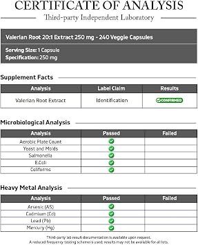 Vitamatic Valerian Root 20:1 Extract 250 mg, 240 Capsules