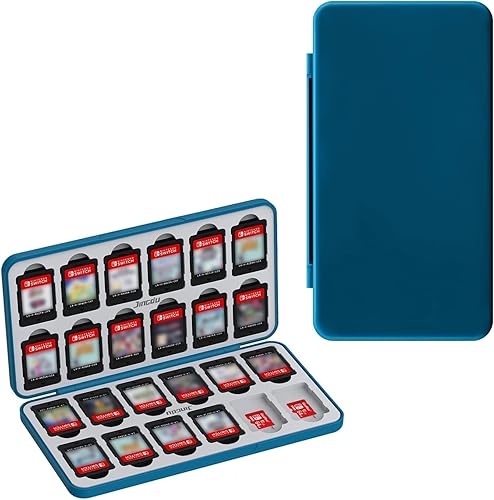 JINGDU Caja de almacenamiento de tarjetas, 24 tarjetas NS + 24 tarjetas micro SD, funda delgada portátil para tarjetas de juego NSOLEDLite, solo disponible en Yaxa Colombia