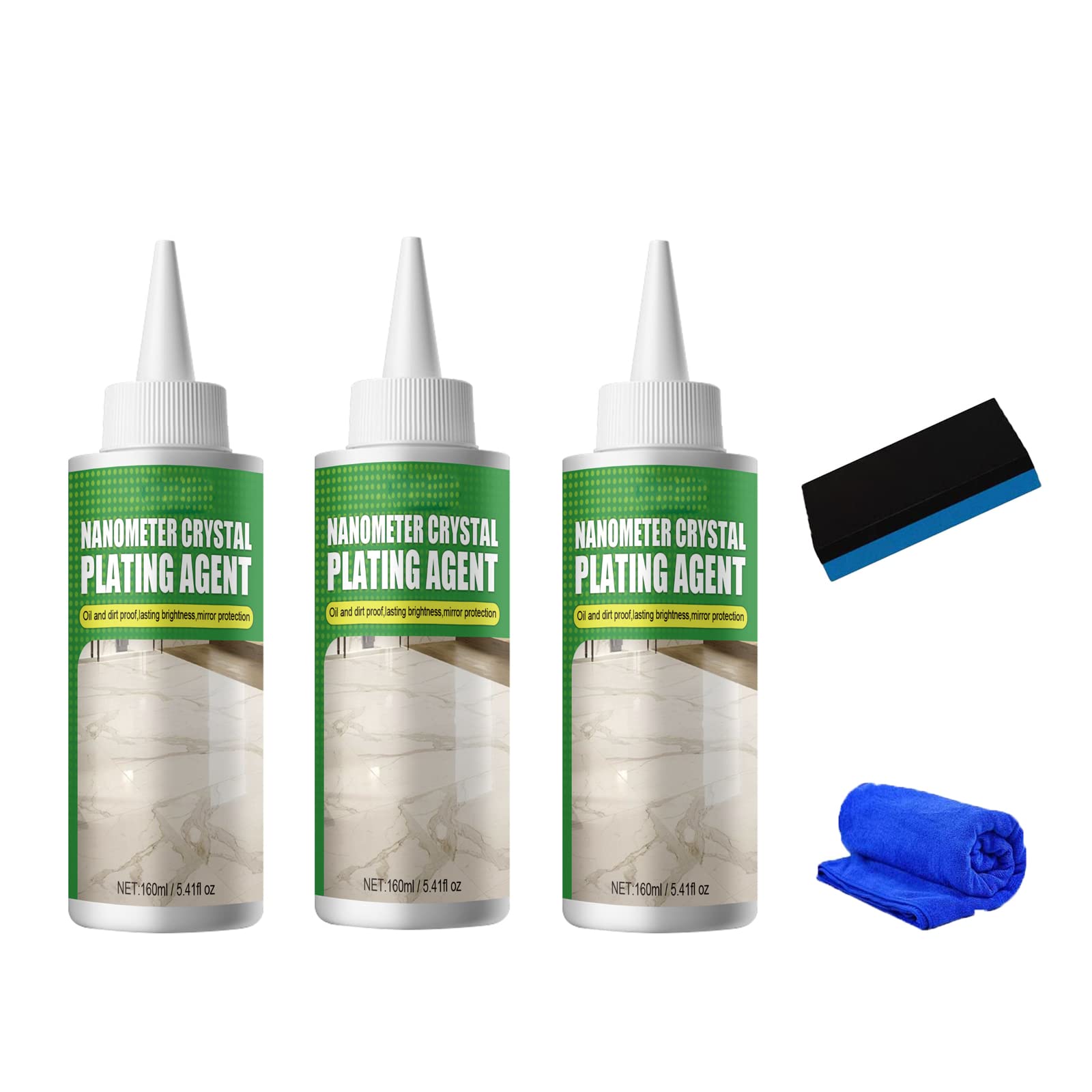 Bonseor Nano Crystal Coating Agent for Tile & Furniture, Stone Nano Crystal-Plating Agent for Kitchen (160 ML, 3 PCS)