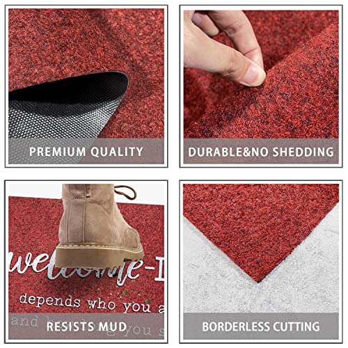 JJUUYOU Welcome Mat Low Profile Floor Mat Front Doormat - Image 3
