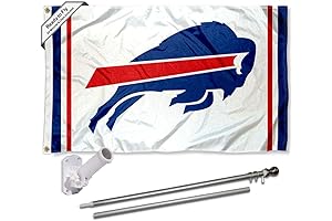 WinCraft Buffalo Bills White Flag Pole and Bracket Mount Kit for Outdoor Use
