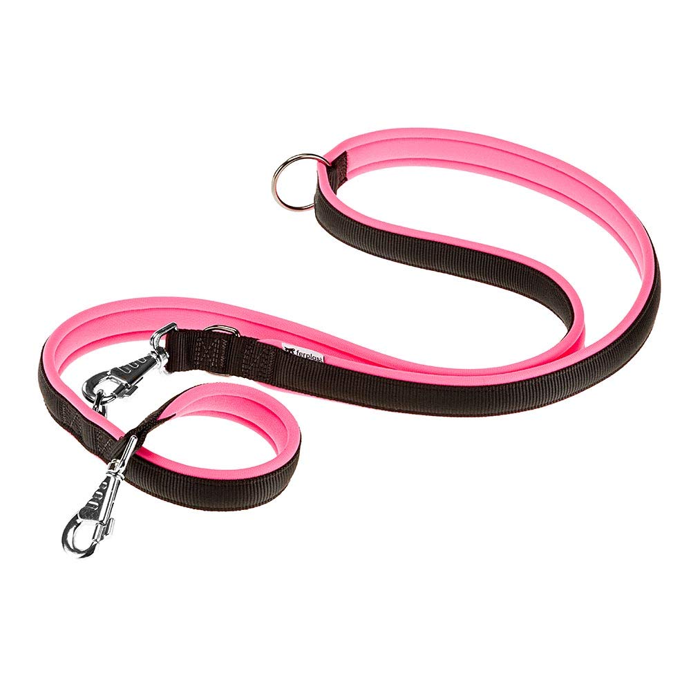 Ferplast ERGOFLUO GA Training Dog Lead, 3 Adjustable Lengths, Soft Padded Handle, Anti-Abrasion, Italian Design, 200 x 1.5 cm