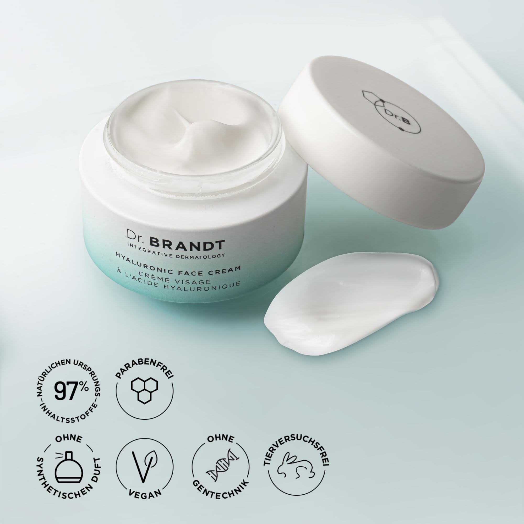 Dr. Brandt Needles No More Hyaluronic Face Cream - Lang anhaltende aufpolsternde Feuchtigkeitscreme für dehydrierte und trockene Haut - 50 g