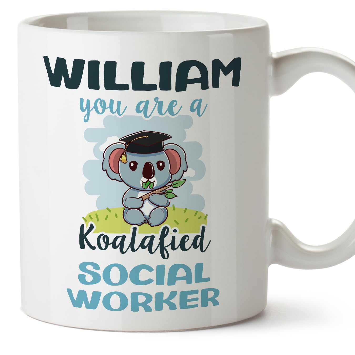 MUGFFINS Personalised Mug for Social Worker man - in English - Custom Koalafied - Funny Custom Gift for Colleagues - Ceramic 11oz Mug โ image 1