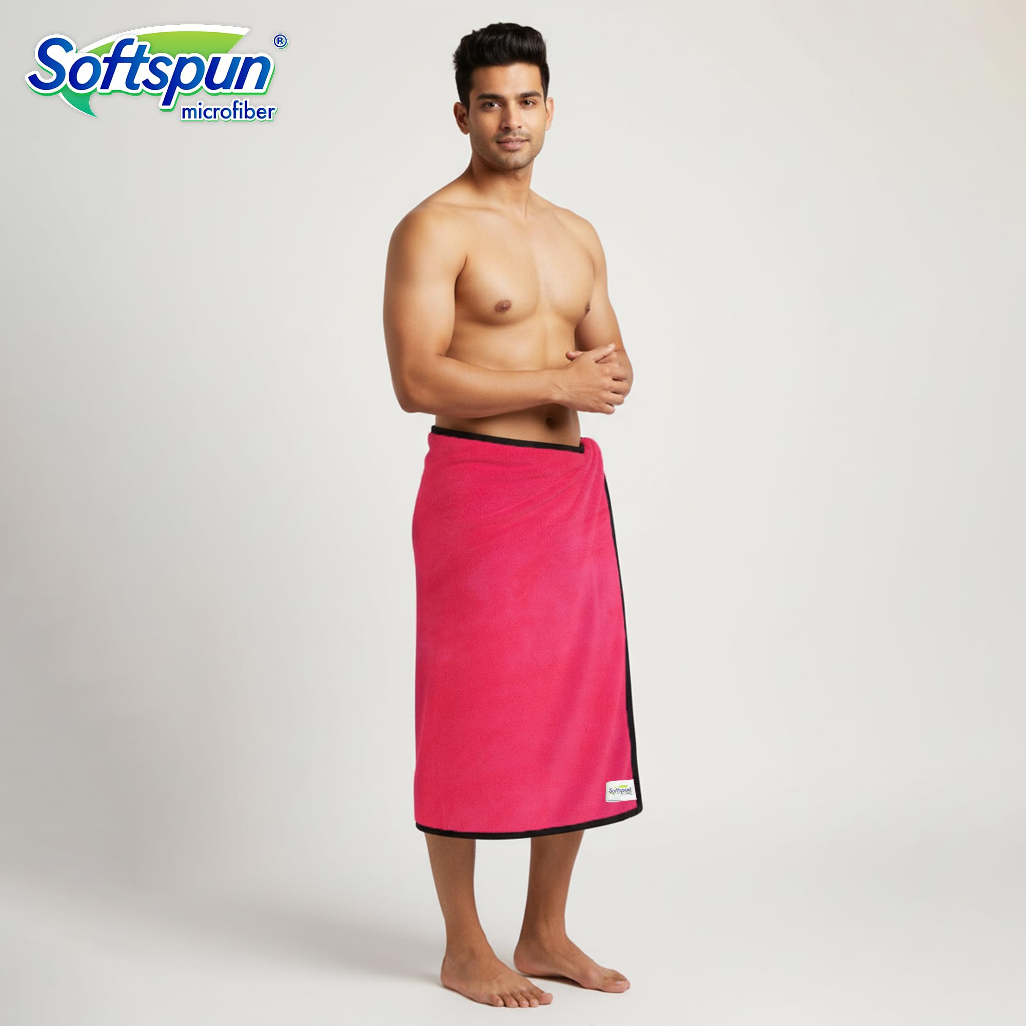 SOFTSPUN Microfiber Bath Towel 1Pc Pink! Ultra Absorbent Super Soft & Lightweight Quick Drying for Men & Women Daily Use for Unisex.