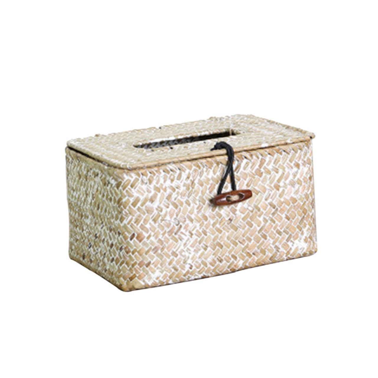 Abaodam Scatola Porta Fazzoletti Rettangolare Intrecciata A Mano