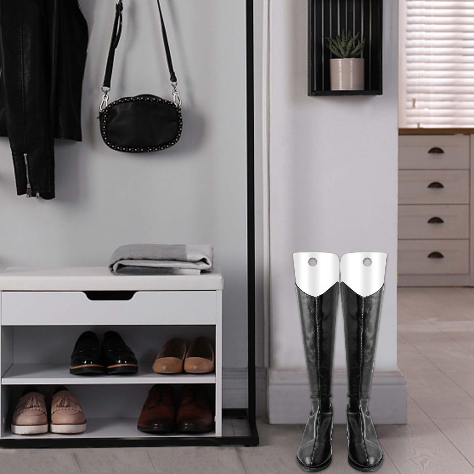 6 Piezas Hormas de Botas, Insertos de Formas de Botas, Soporte de Bota in Plástico, Hormas de Botas Altas, Moldeador de Botas Blanco, Tensores de Botas Elástico para Mujeres Niñas Hombres