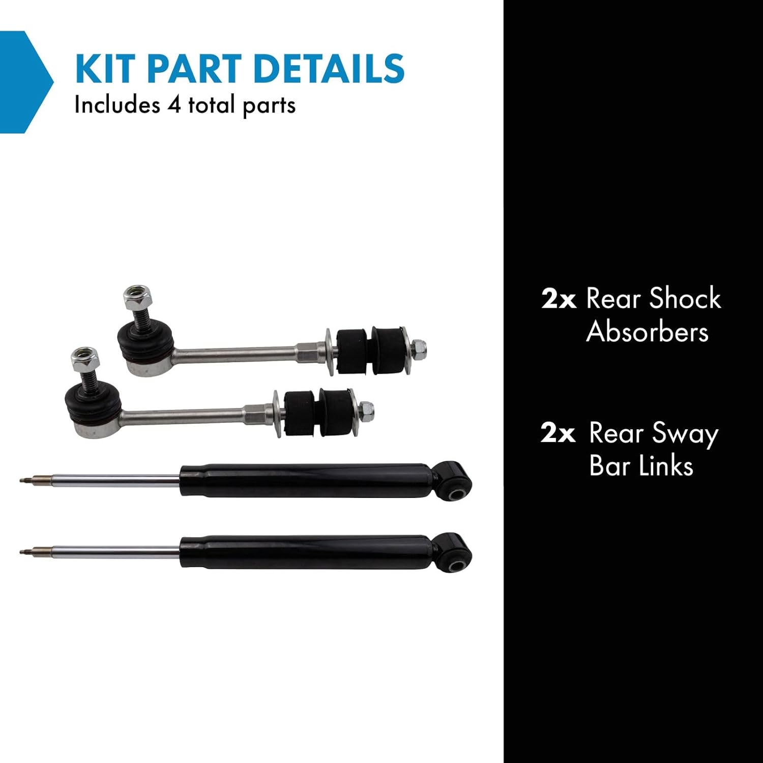TRQ Rear Suspension Kit Shock Absorber Sway Bar Stabilizer Link Compatible with 2010-2017 Volvo XC60