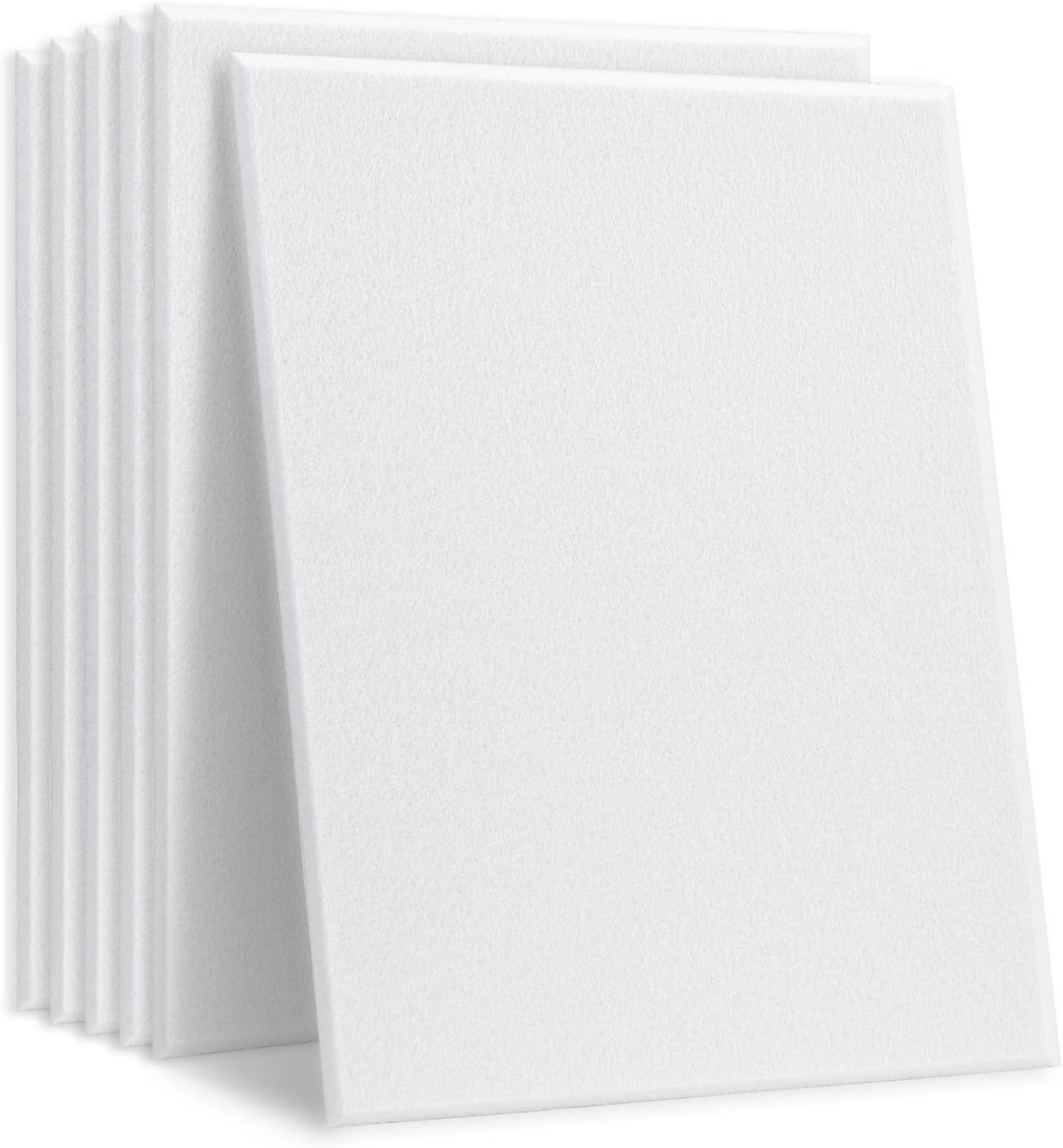 HyFanStr Sound Proofing Panels for Studio, Acoustic Panels Sound Treatment, Self Adhesive Sound Absorbing Panels Foam Tiles for KTV Bedroom Recording Offices Wall White 6 Packs