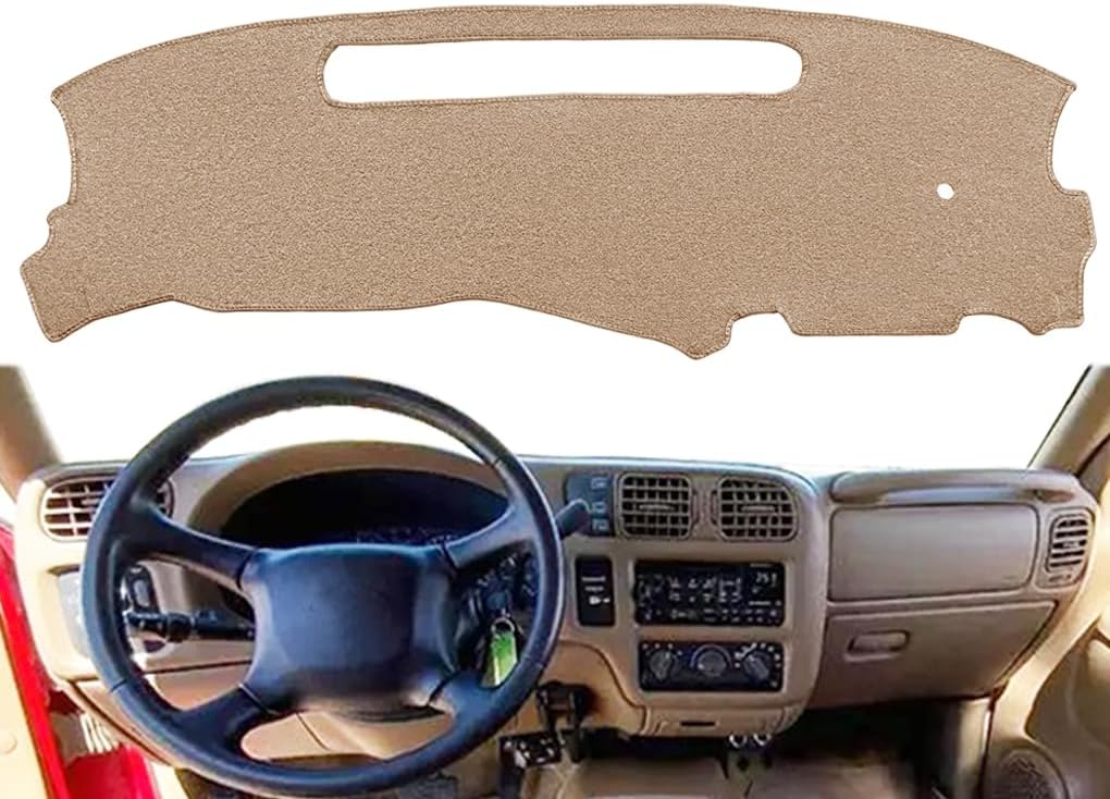 Yiz Dash Cover Custom Fit for 1998-2005 Chevy Chevrolet S10 Blazer/GMC Jimmy Sonoma Envoy/Olds Oldsmobile Bravada,Dashboard Cover Mat Carpet Pad (Beige) Y39