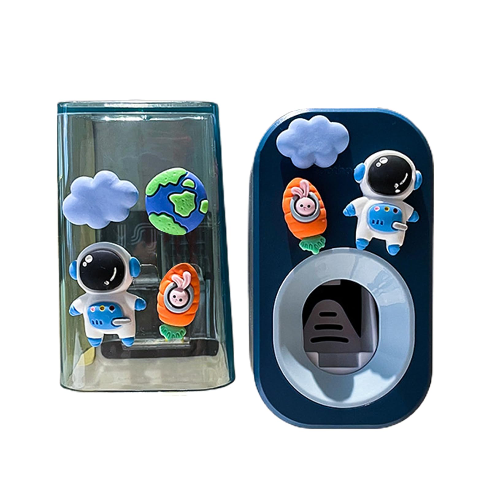 Automatischer Zahnpastaspender für Kinder, 3 Zahnbürstenhalter, große Kapazität, multifunktionaler Zahnpasta-Halter, niedlicher wandmontierter Zahnpasta-Spender, Zahnbürsten-Organisation