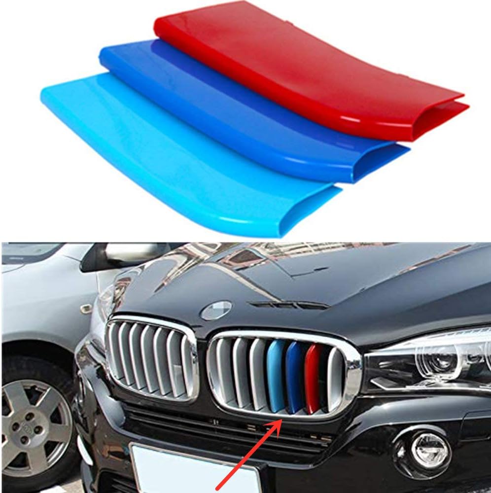 M-Colored Stripe Grille Insert Trims M Sport Grille Insert Trim Strips FOR 2014-2018 BMW X5 F15 2015-2016 BMW X6 F16 Center Kidney Grill Stripes (Does NOT fit 2017 X6)