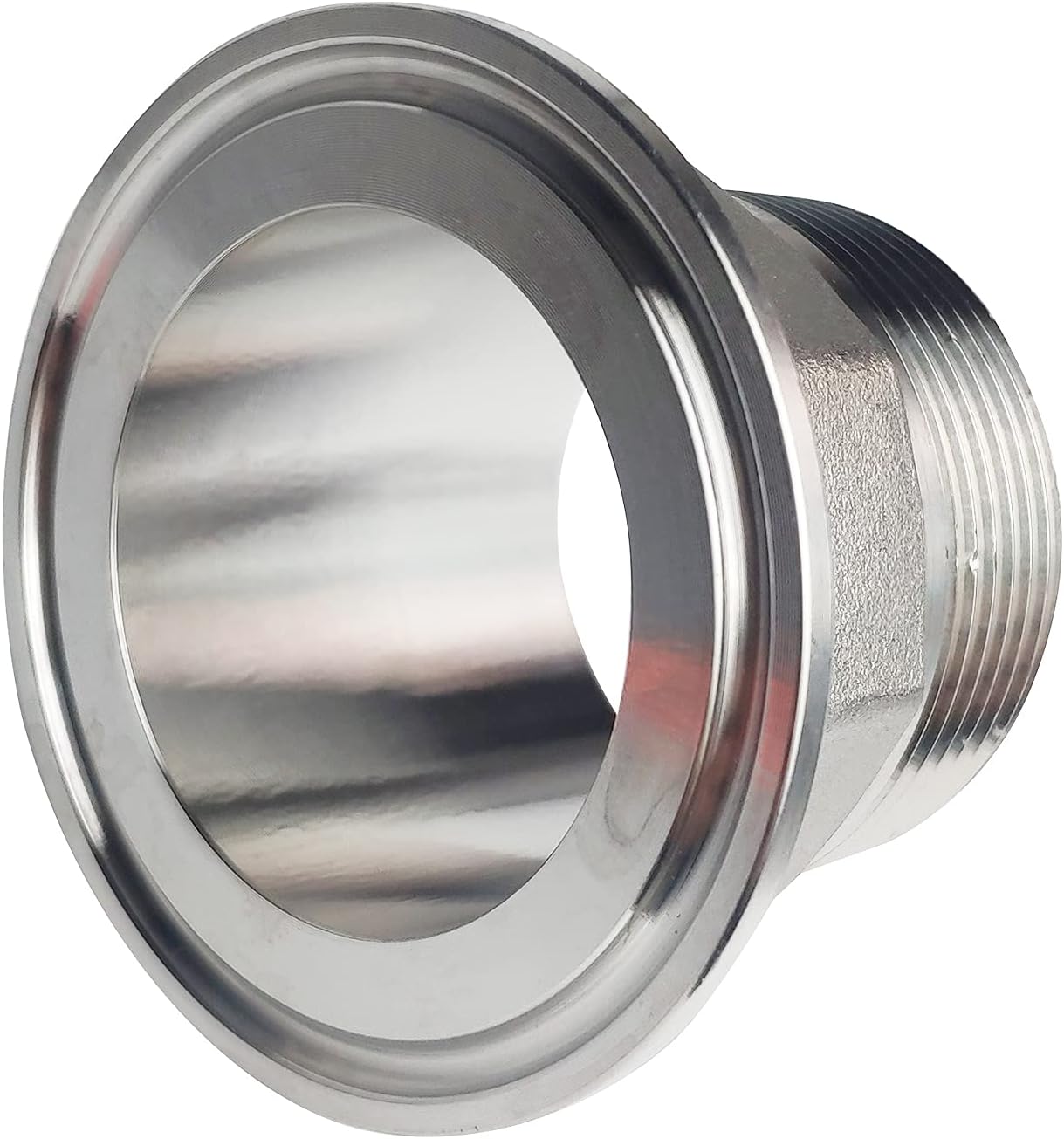 2" Sanitary Tri Clamp Tri Clover Fittings To NPT 1-1/2" Hex Male Thread Adaptor 304 Stainless Steel