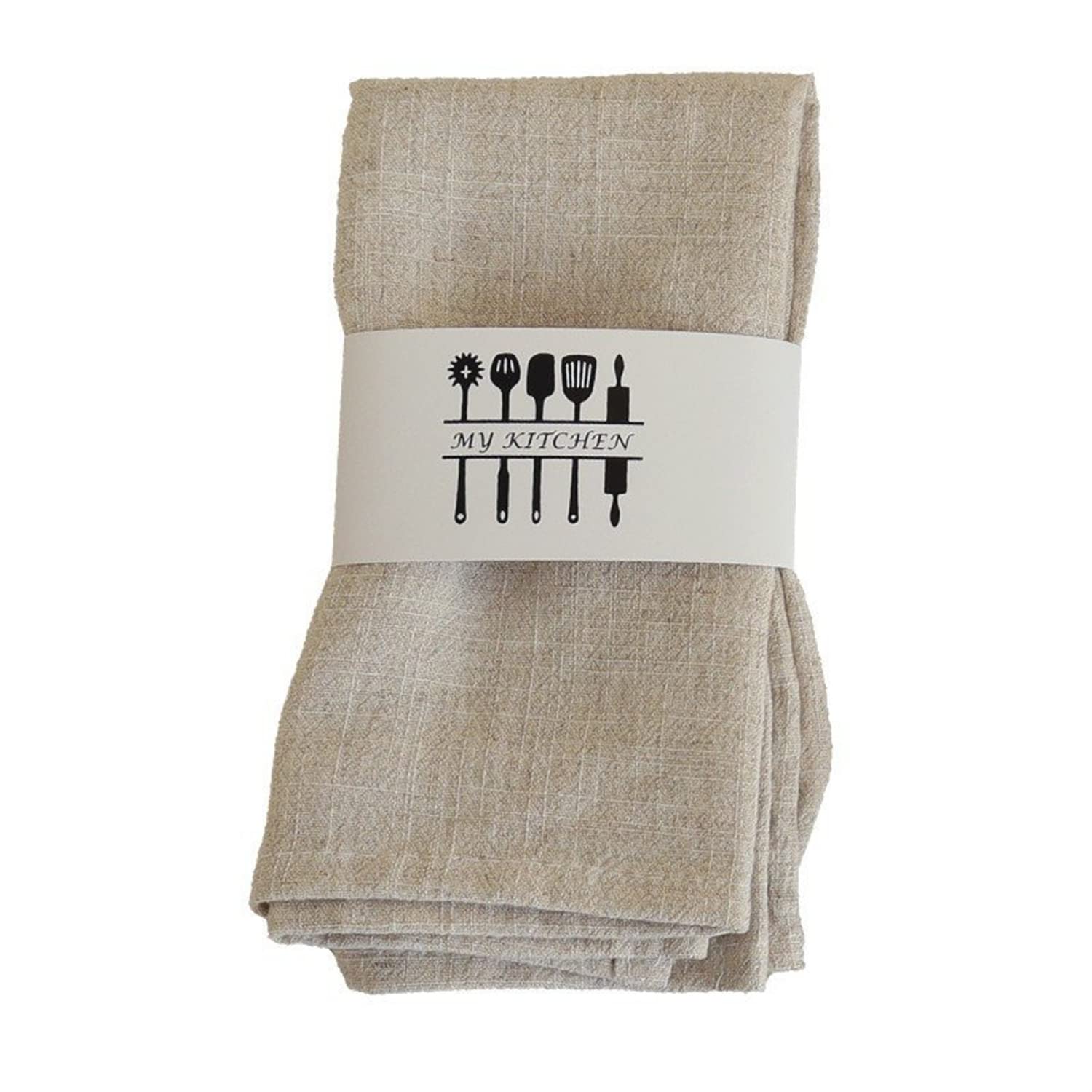 6er Set Stoffservietten Leinenservietten Baumwolle 100% Natur Leinen Tischdekoration Küche Esstisch Abendessen Cafe Restaurant 40*40CM Familienessen Hochzeiten Cocktail Startseite Weihnachten(Beige)