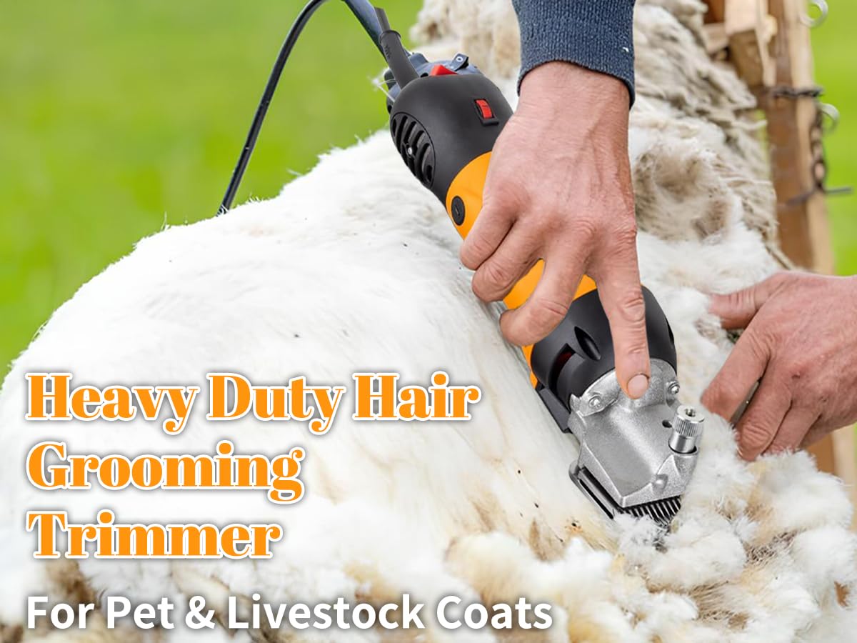 Cortapelos eléctrico para caballos para ganado, cortadora eléctrica resistente de 690 W, tijeras profesionales de ovejas para animales, recortadora de aseo de mascotas para caballo, ovejas,
