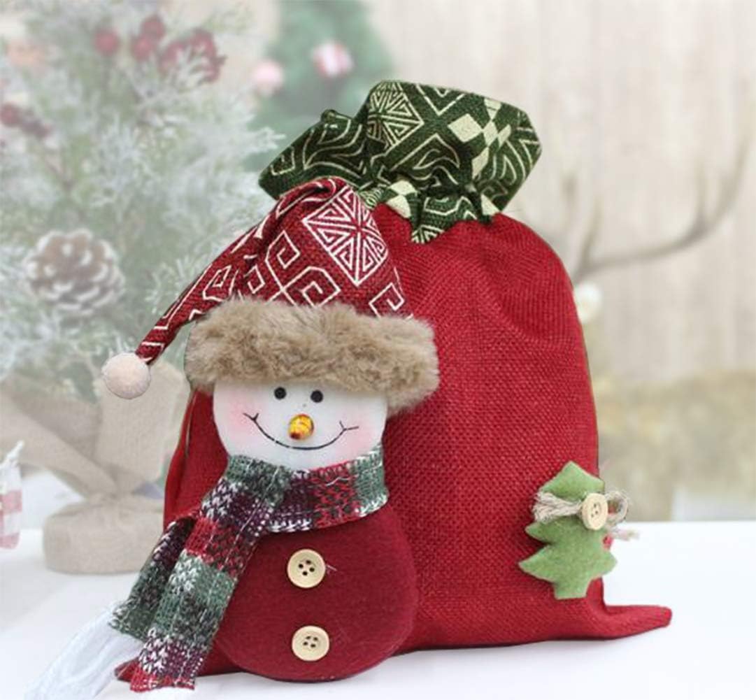 クリスマス ラッピング袋 ギフトバッグ キャンデー袋 プレゼントバッグ 可愛い 巾着袋 サンタクロース お菓子袋 飾り 雰囲気 雑貨 大容量 ツリー飾り お祝い 雪だるま 上品
