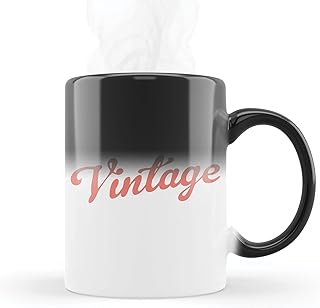 Magiczny MUG zmieniający kolor wrażliwy na ciepło - termoczuły - ceramiczny wzór vintage